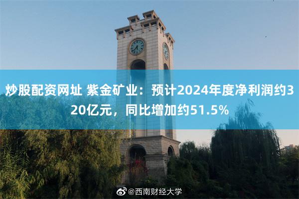 炒股配资网址 紫金矿业：预计2024年度净利润约320亿元，同比增加约51.5%