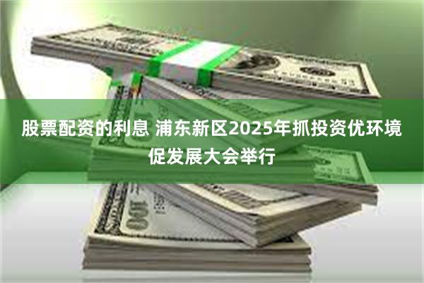 股票配资的利息 浦东新区2025年抓投资优环境促发展大会举行