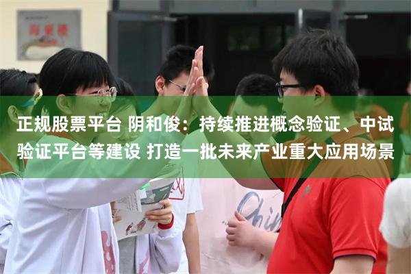 正规股票平台 阴和俊：持续推进概念验证、中试验证平台等建设 打造一批未来产业重大应用场景