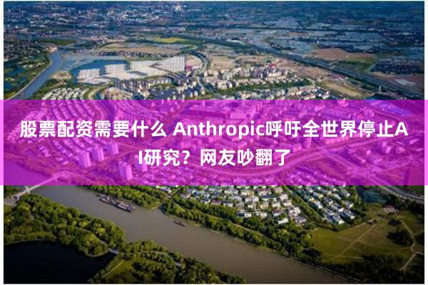 股票配资需要什么 Anthropic呼吁全世界停止AI研究？网友吵翻了