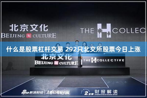 什么是股票杠杆交易 292只北交所股票今日上涨